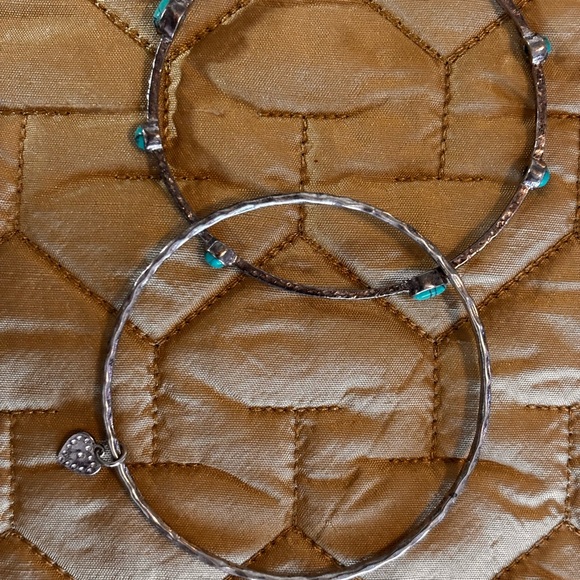 Silver and Turquoise Bangle Bracelet - Picture 7 of 9